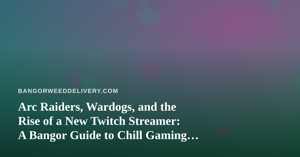 Arc Raiders, Wardogs, and the Rise of a New Twitch Streamer: A Bangor Guide to Chill Gaming Nights