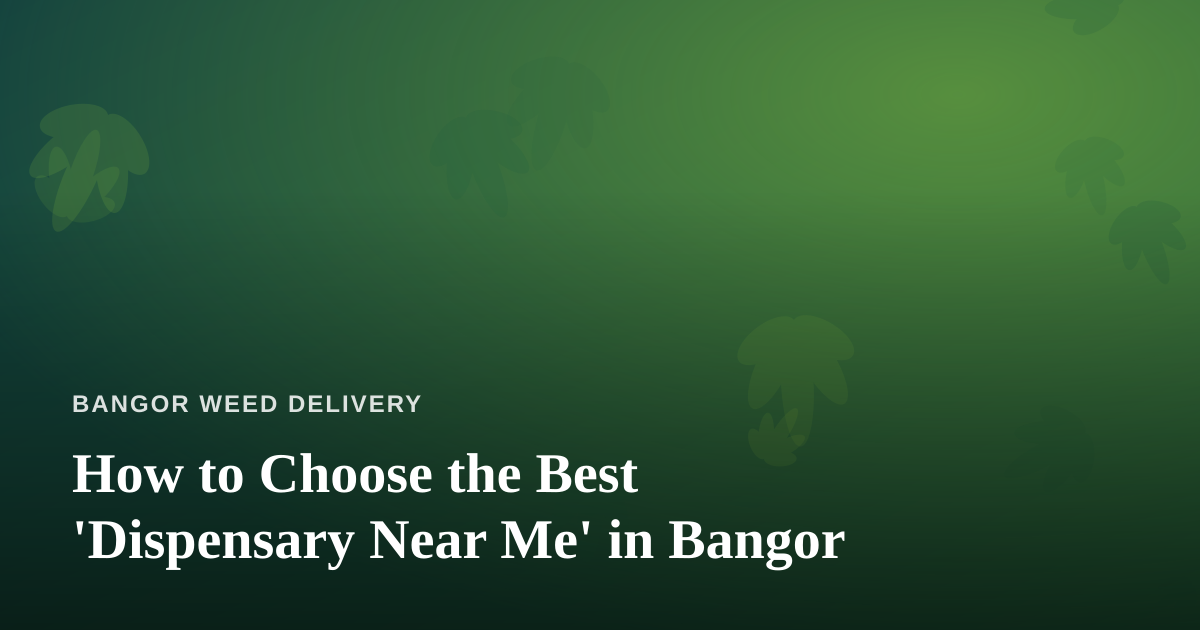 How to Choose the Best ‘Dispensary Near Me’ in Bangor