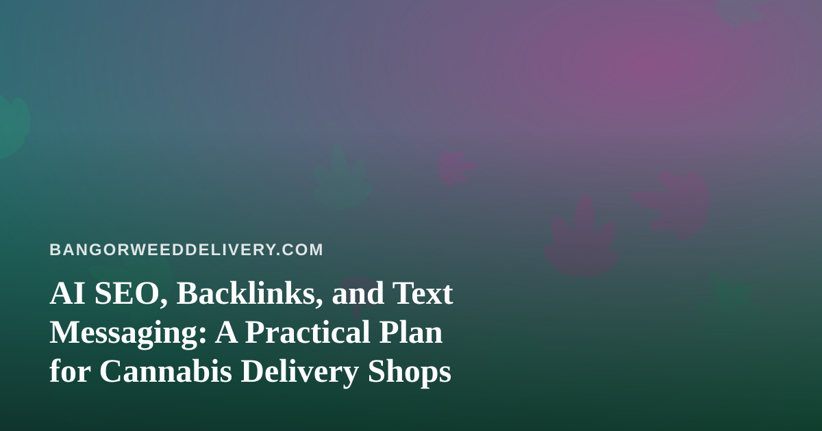 AI SEO, Backlinks, and Text Messaging: A Practical Plan for Cannabis Delivery Shops