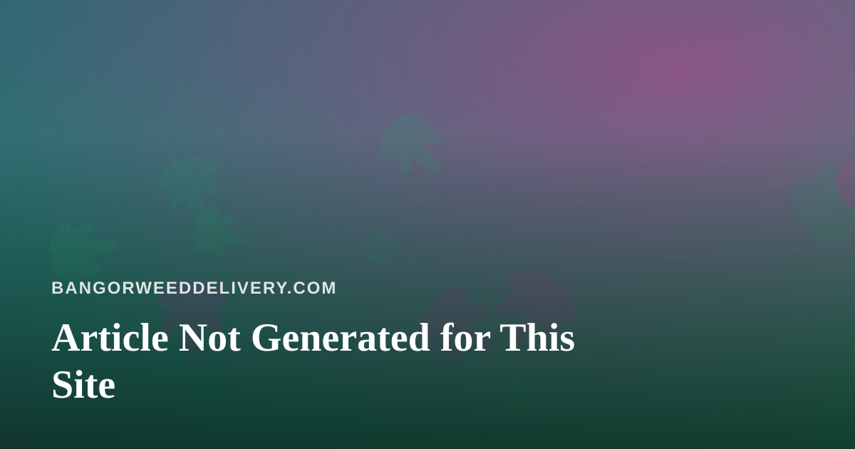 Article Not Generated for This Site