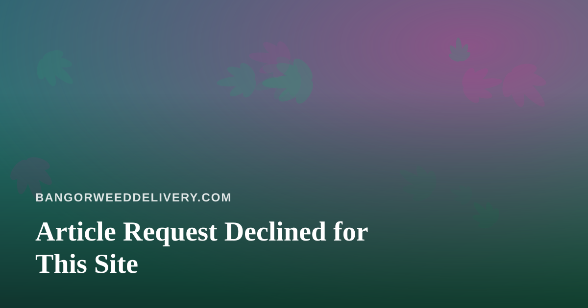 Article Request Declined for This Site